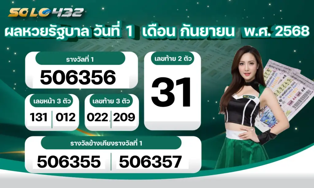 หวย 1 กันยายน 2568